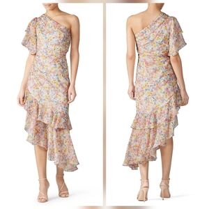 AMUR Clayton Dress Sheath Short sleeves One shoulder neckline Size 8